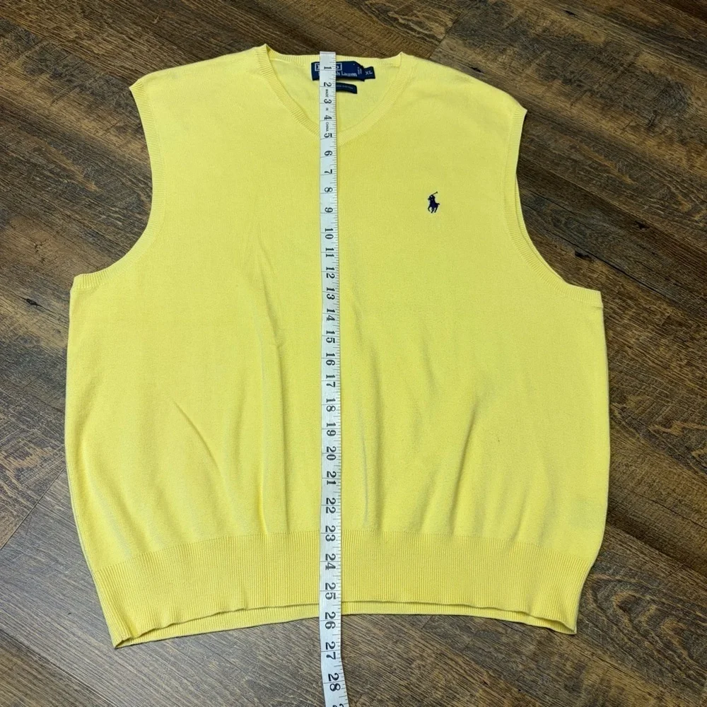 Polo Ralph Lauren Sweater Vest Mens XL Yellow Pima Cotton Pullover Classic Knit